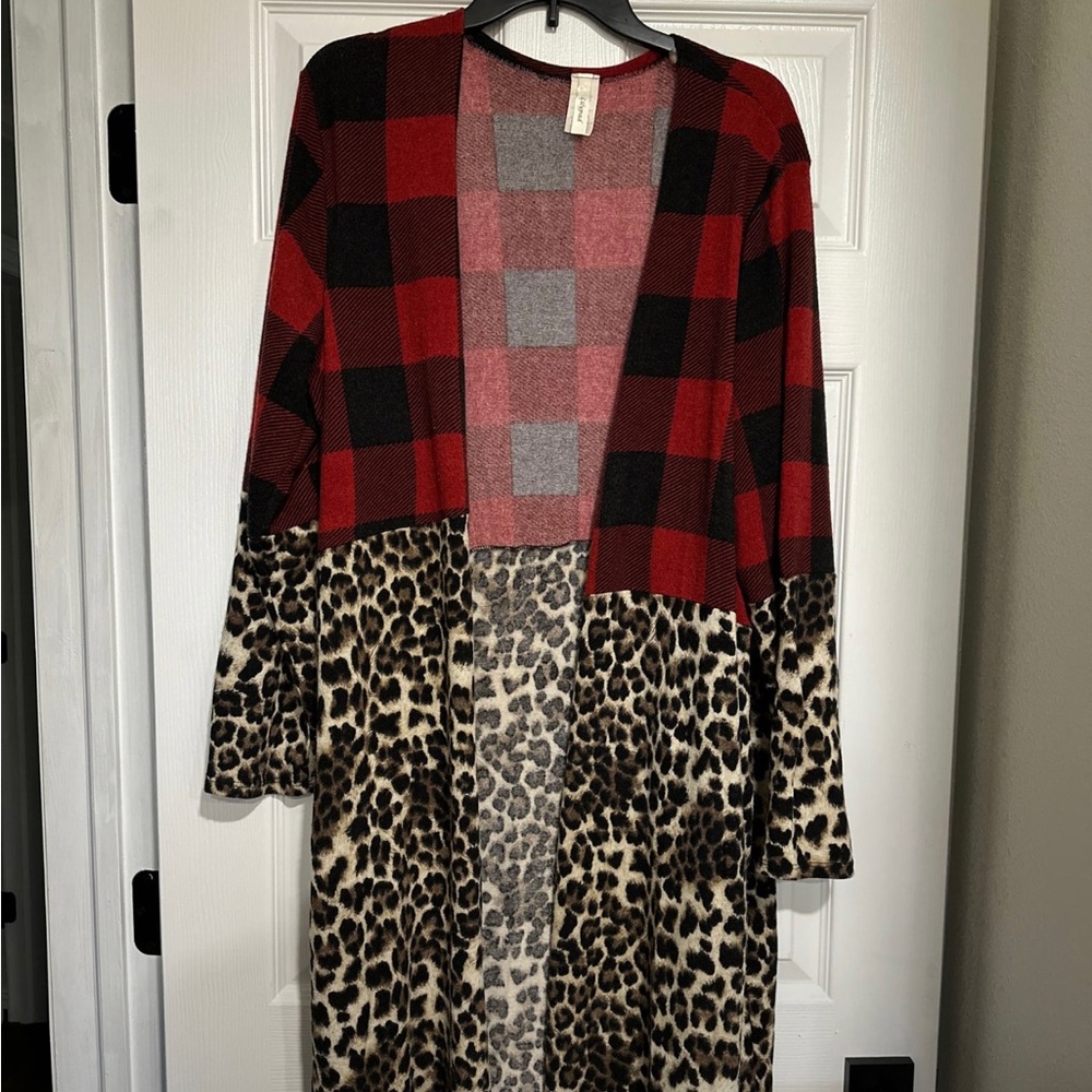 ❌Long Printed Open Front Cardigan